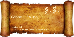 Gansel Zolna névjegykártya